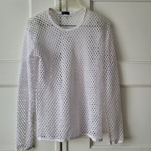 Knob's San Francisco White Long Sleeve Mesh Shirt Small